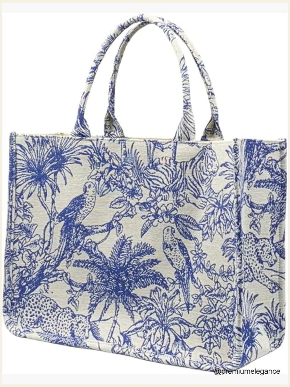 Large Retro Embroidery Jacquard Tote Bag Cotton Linen Handbag